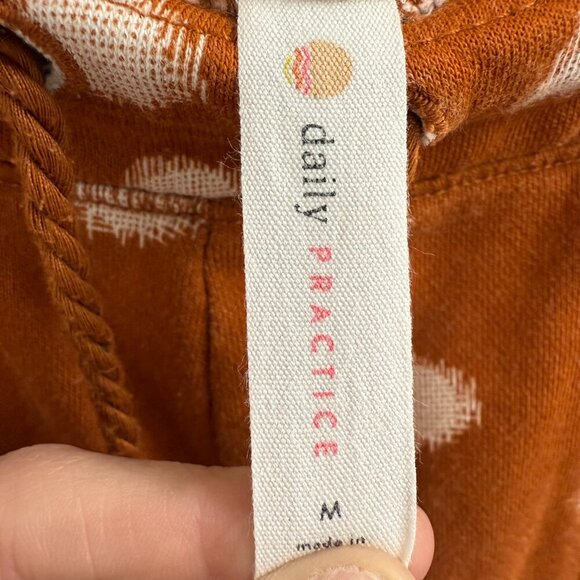 Anthropologie Daily Practice Polka Dot Tassel Joggers Rust BRN Motif Medium - Picture 2 of 3